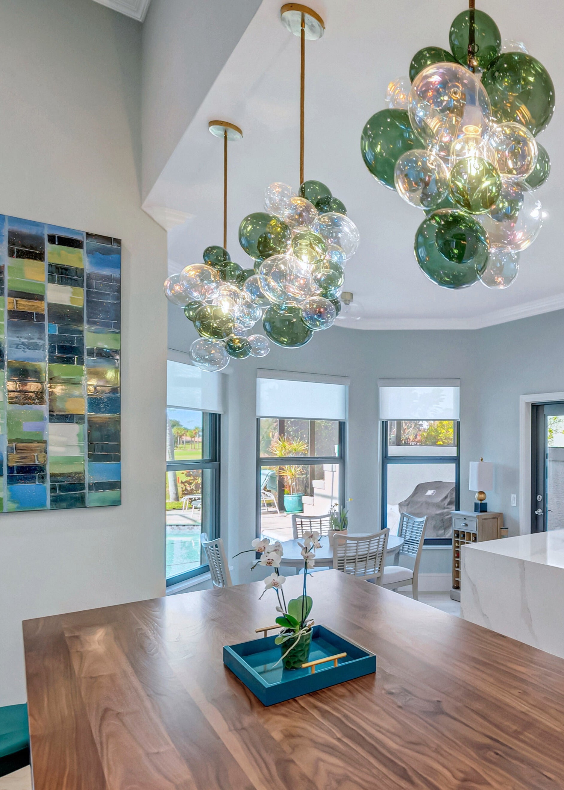 Juniper & Iridescent Waterfall Chandelier