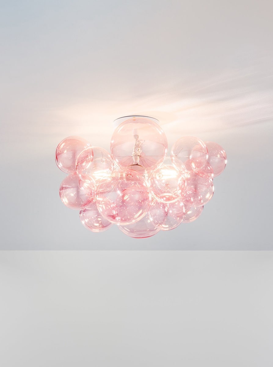 Bubble stays strong 照明 Flushmount Bubble Chandelier - Blush – The Light Factory