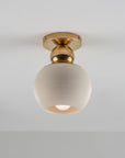 Terrene Flushmount in Cream and Brass