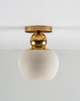 Terrene Flushmount in Cream and Brass