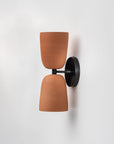 Terrene Double Sconce in Terracotta and Black