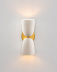 Terrene Double Sconce in Cream and Brass