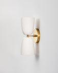 Terrene Double Sconce in Cream and Brass