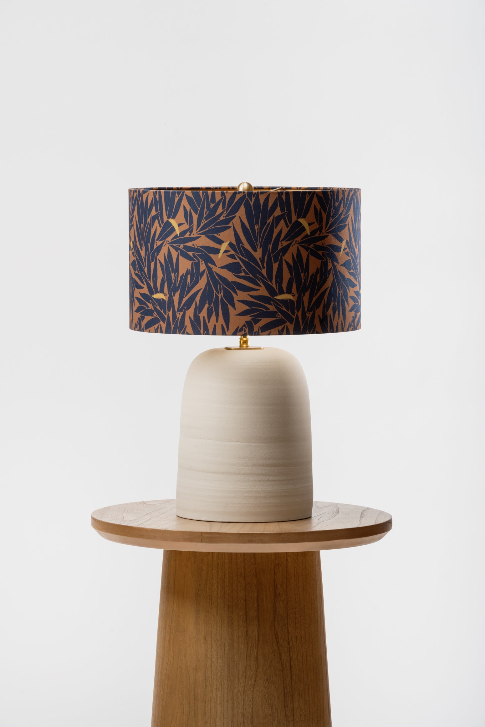 Terrene Ceramic Table Lamp with Botanical Shade