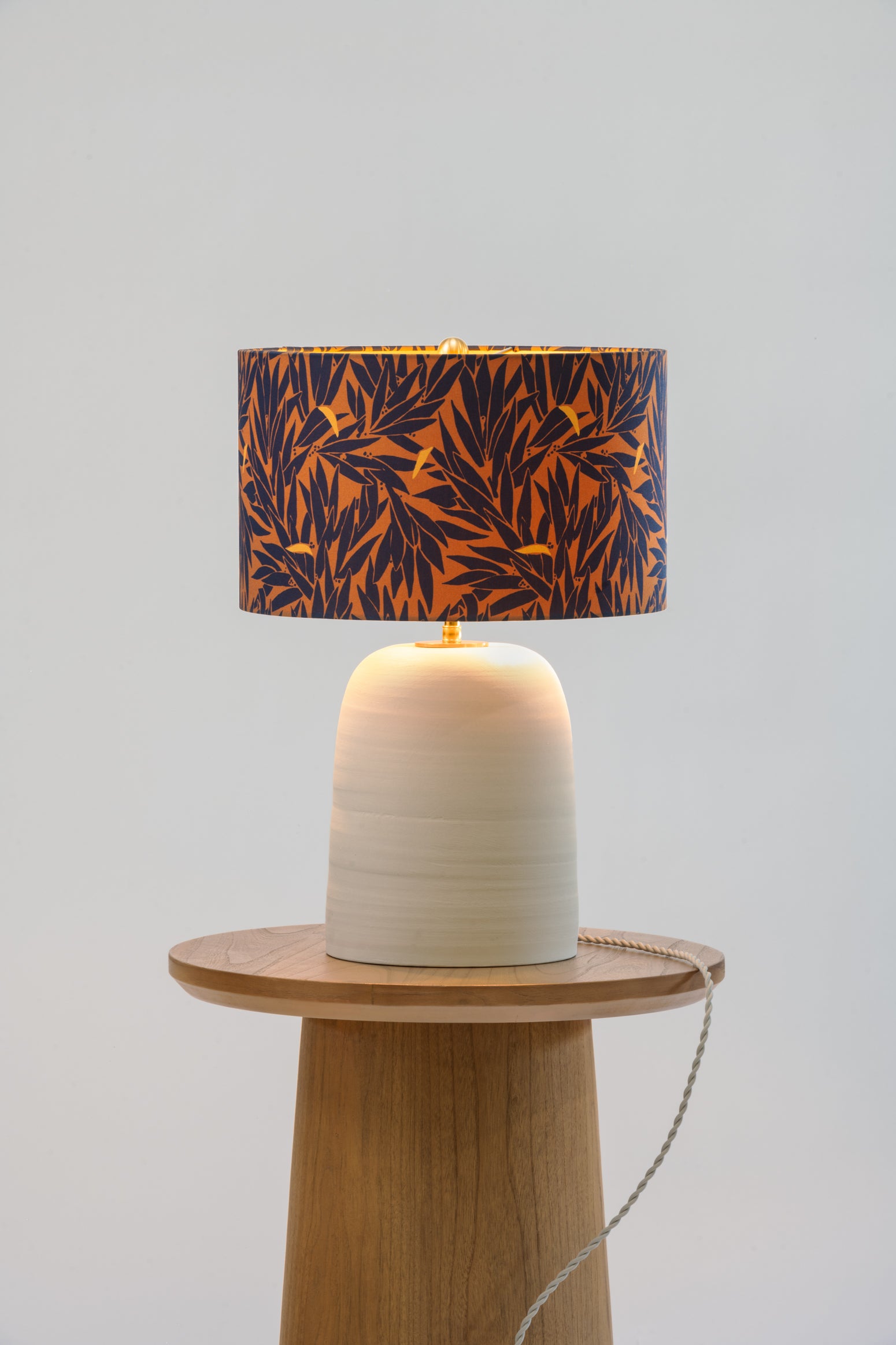 Terrene Ceramic Table Lamp with Botanical Shade