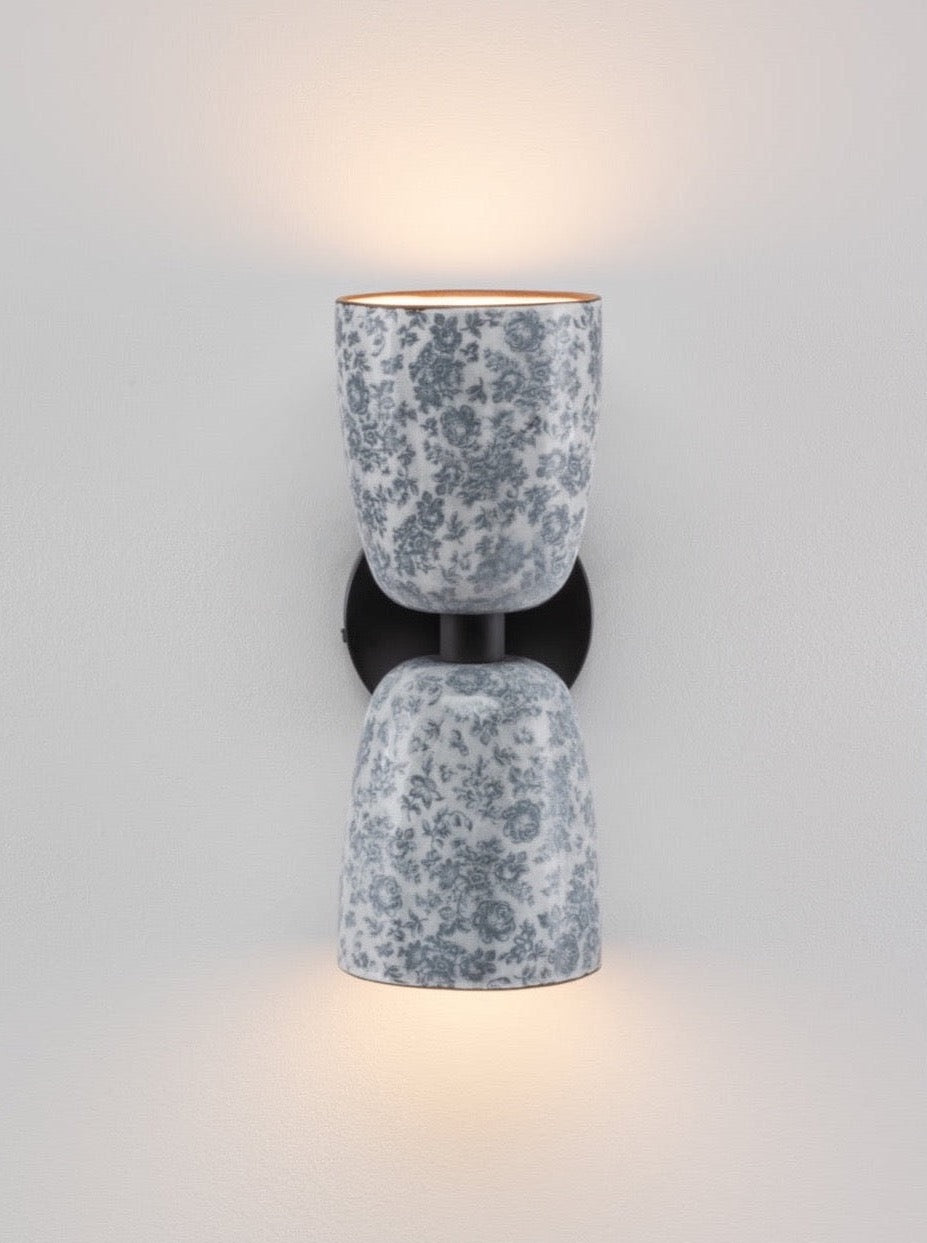 Frances Double Sconce in Black Rose