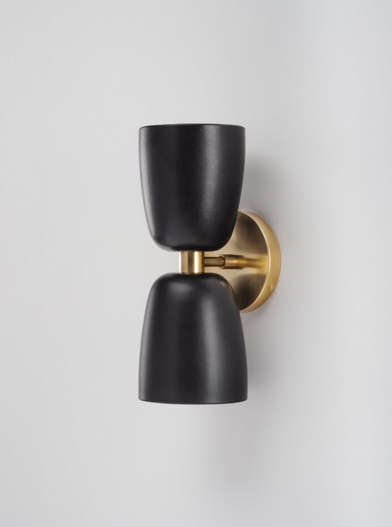 Frances Double Sconce in Black Ceramic