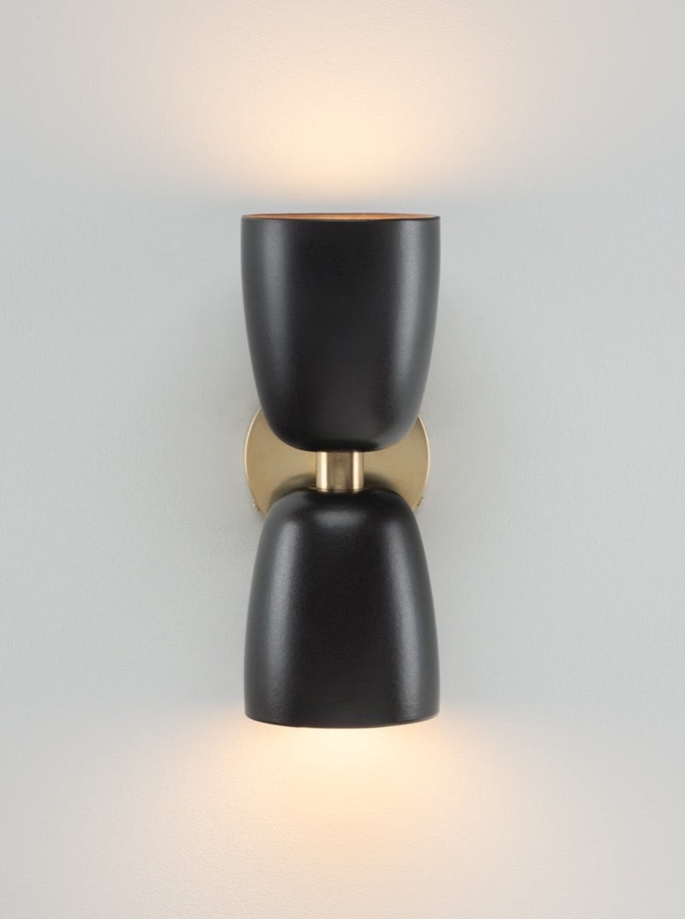 Frances Double Sconce in Black Ceramic