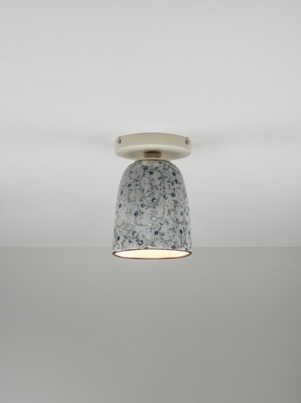 Frances Cone Flushmount in Blue Vines