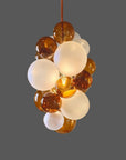 Amber & Frosted Waterfall Chandelier
