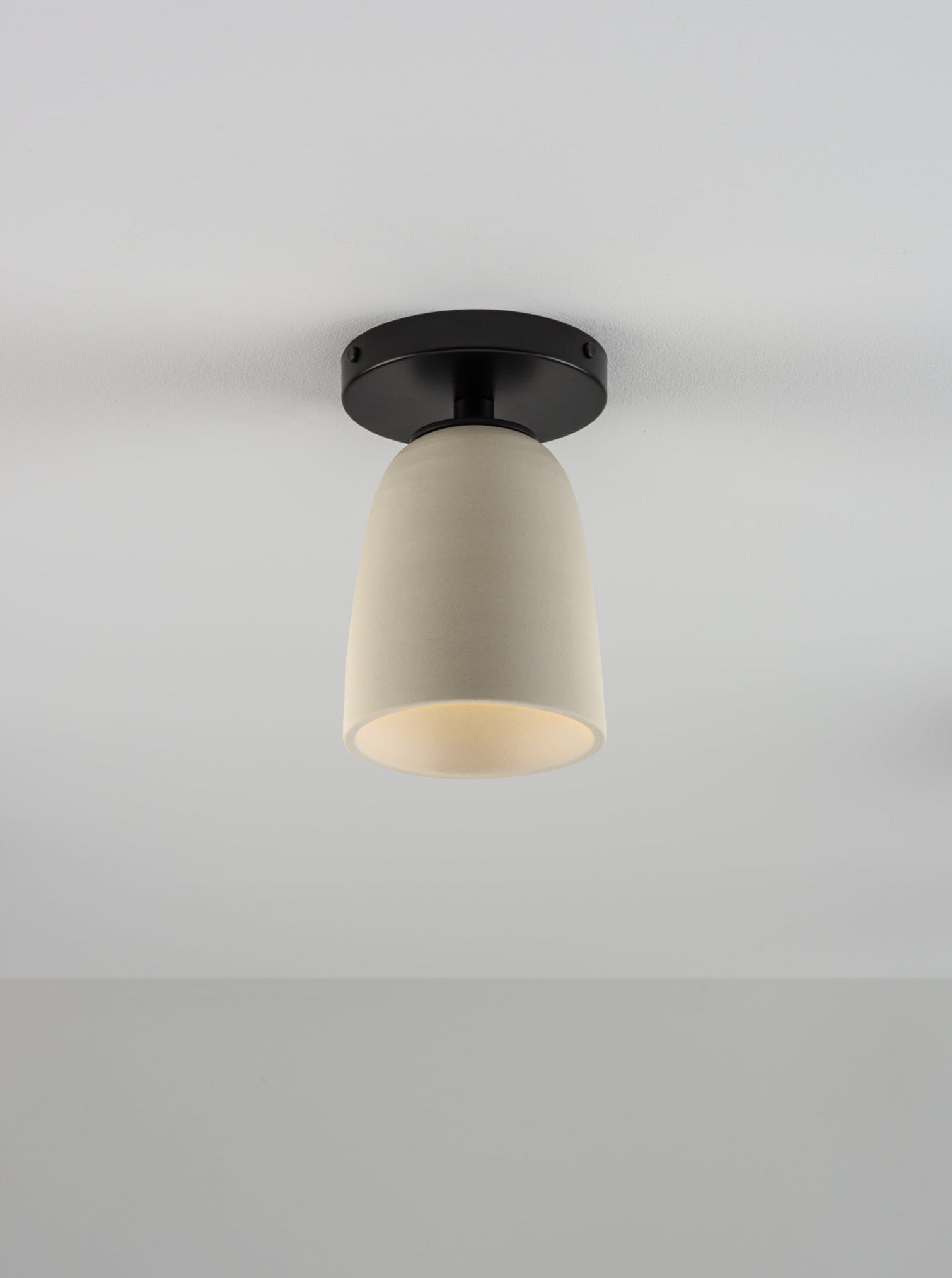 Terrene Cone Flushmount in Cream and Black