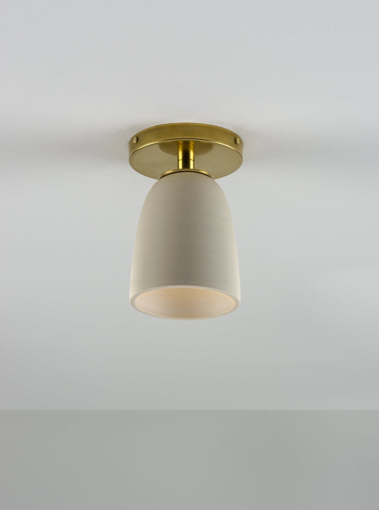 Terrene Cone Flushmount in Cream and Brass