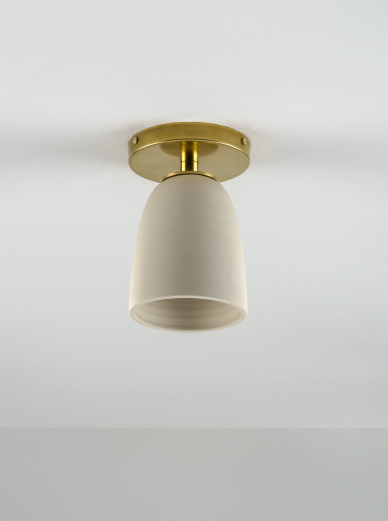 Terrene Cone Flushmount in Cream and Brass