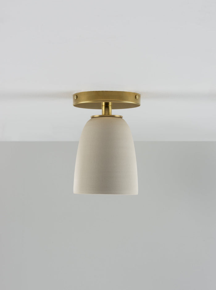 Terrene Cone Flushmount in Cream and Brass