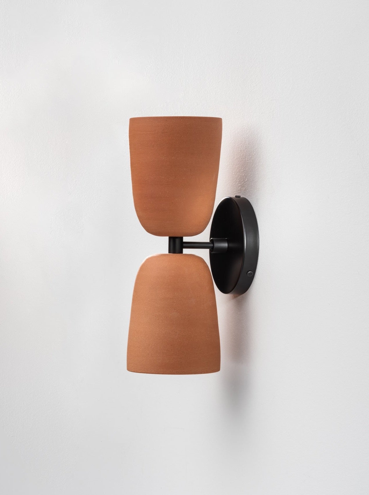 Terrene Double Sconce in Terracotta and Black