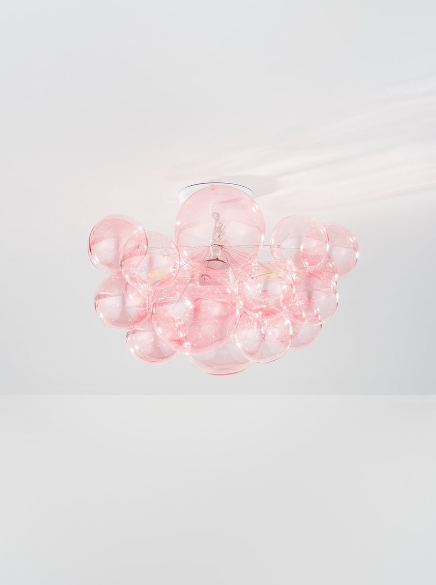 The Blush Flushmount Bubble Chandelier