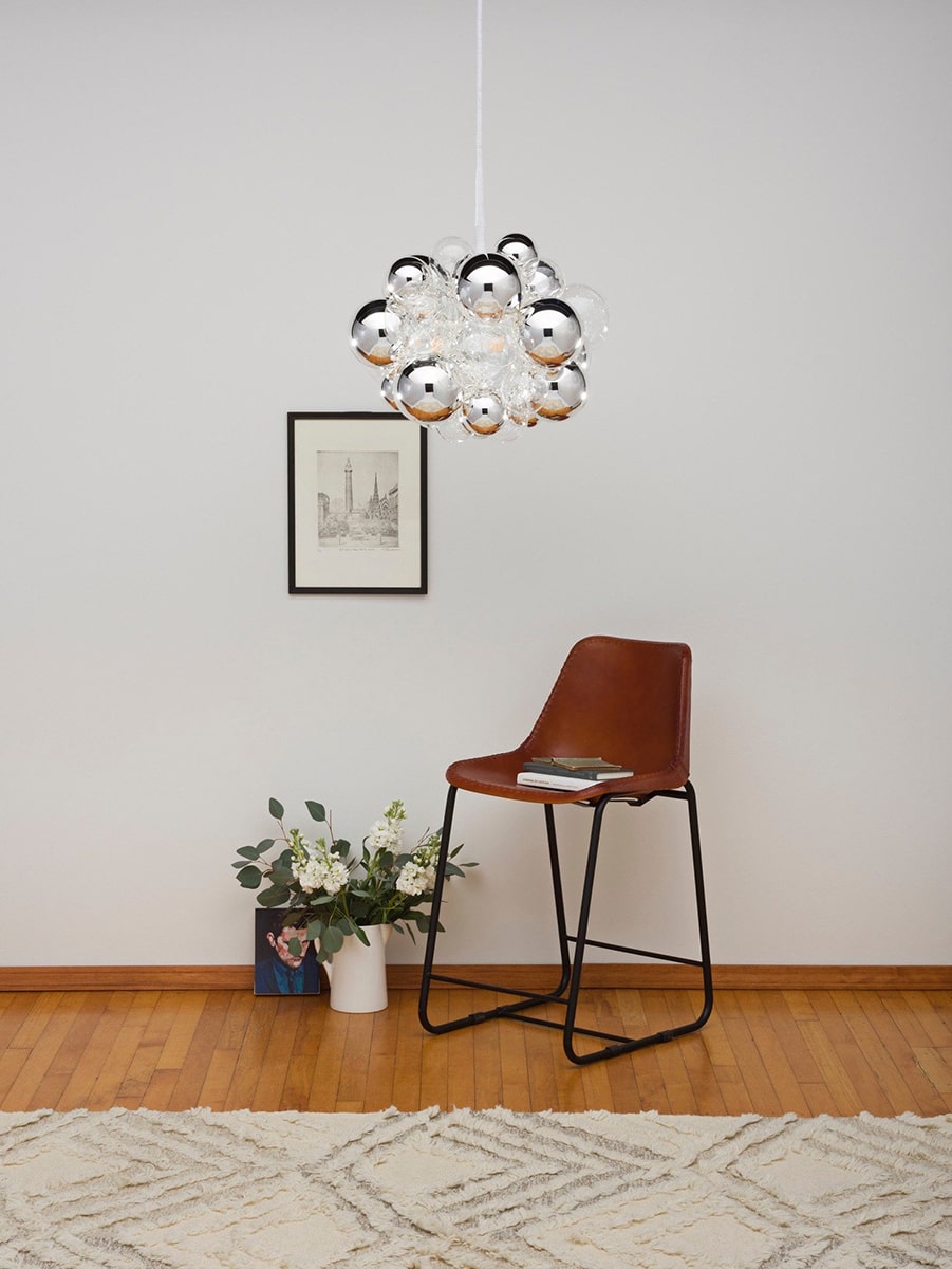 The Chrome 31 Glass Bubble Chandelier