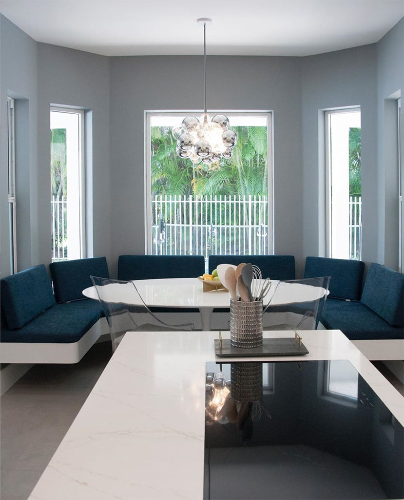 The Chrome 31 Glass Bubble Chandelier