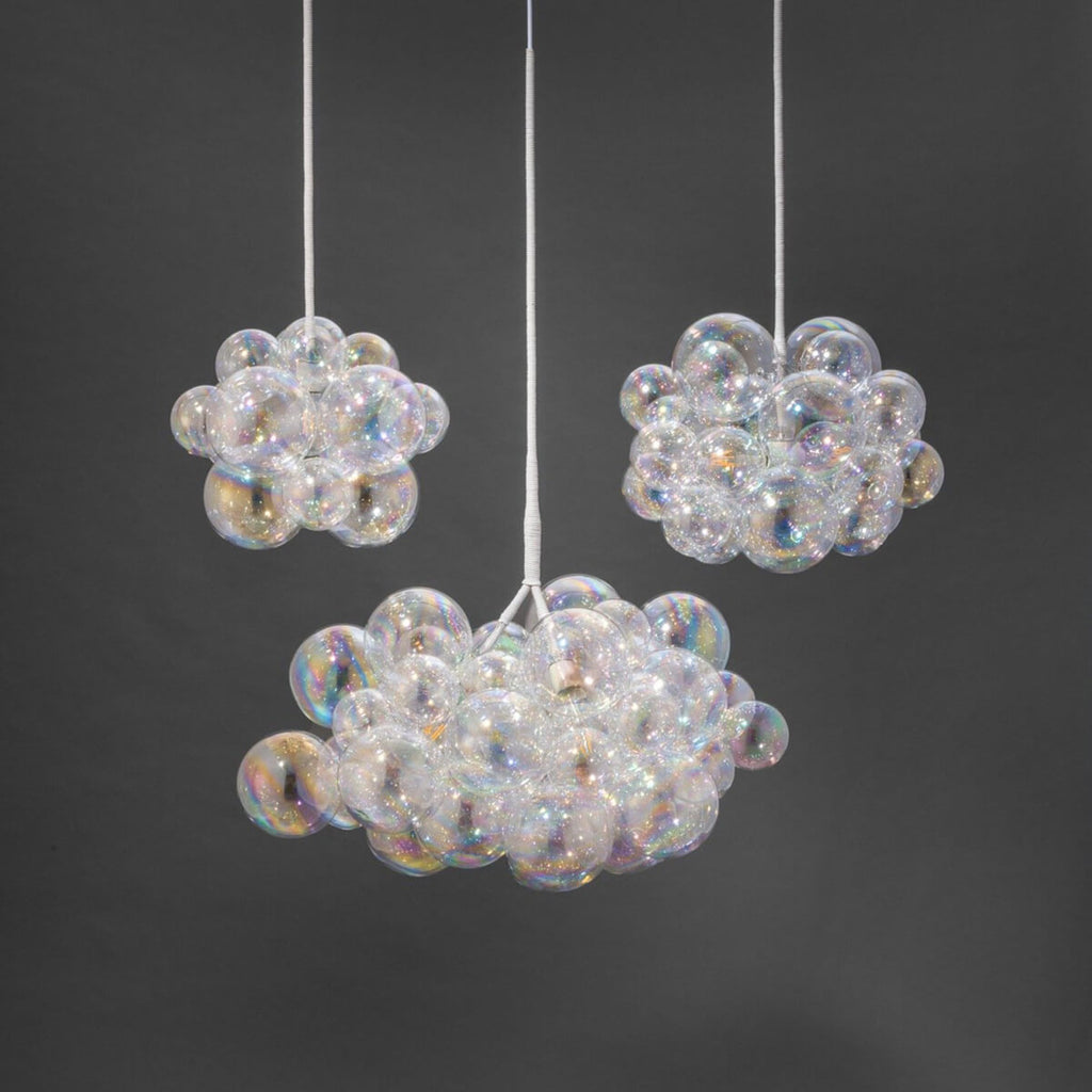 The Iridescent Cumulus Glass Bubble Chandelier | The Light Factory