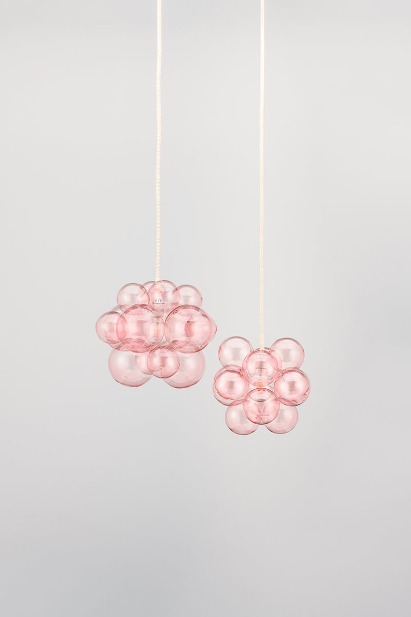 The Organic Blush Glass Bubble Chandelier