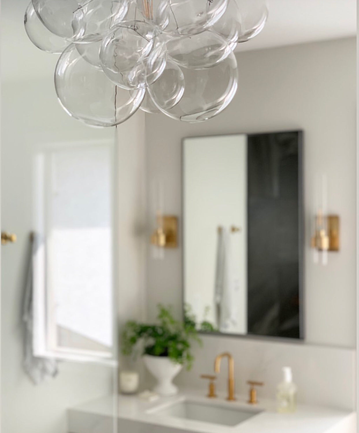 The Organic Bubble Chandelier (Quick Ship) -SILVER Leather